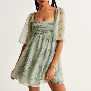 Abercrombie & Fitch Sage Green Floral Mini Dress